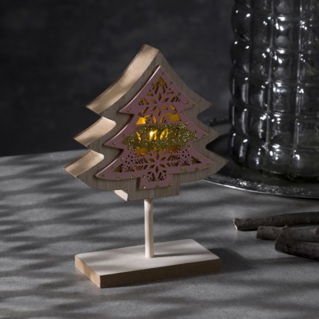 LED figure "Christmas tree" 11.5 × 16 × 5 cm, wood, CR2032 batteries, glow warm white