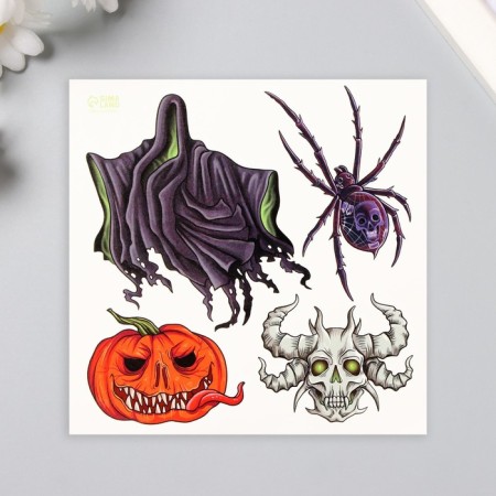 Tattoo on the body color "horror stories" 10x10 cm