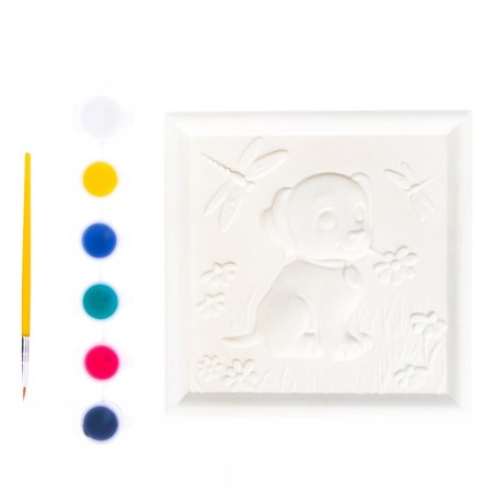 Panel-painting "Puppy" 15 × 15 cm-1