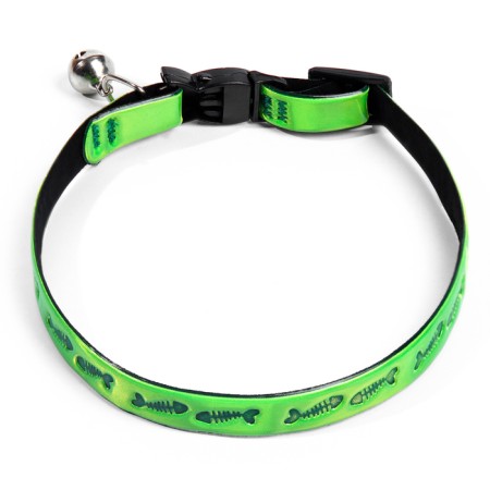 Fly collar with reflective coating "fish", 30 x 1 cm, green-1