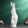 Figure "Cat with a kitten" white in silver, 21x7x7cm