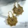 Earrings Metal "Vostok" Flower, Color Black Gold