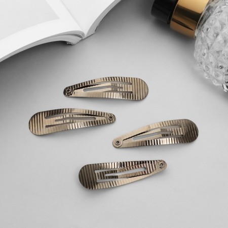 Invisibility for hair "openwork" (set 6 pcs) strip, 5 cm, dark silver-2