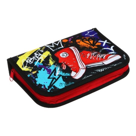 Penal 3 sections, tab inside, 140 x 210 x 40 mm, fabric, calligrata top block "sneakers"-1