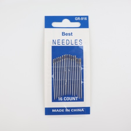 Sewing needles, d = 0.62 mm, 4.5 ± 0.5 cm, with a golden ear, 16 pcs-2