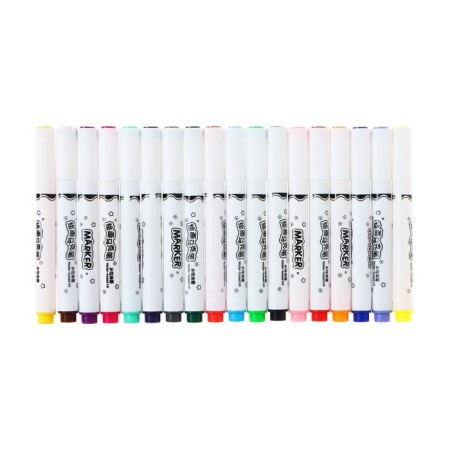 A set of markers, 18 colors, a cystic tip, in a plastic box