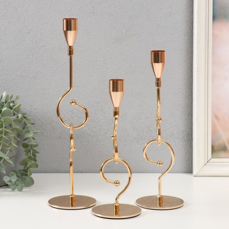Climber Metal "Domitia" set 3 pcs gold d = 2cm height 31; 25.4; 21.5 cm 8x8x31 cm-2