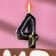 Candle in the Cake "Black Marble", number "4", 5.5 cm