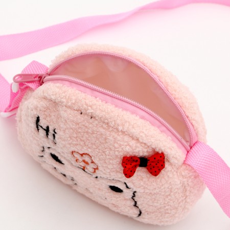 Soft bag "Bear" with a bow, the color is pale pink-4