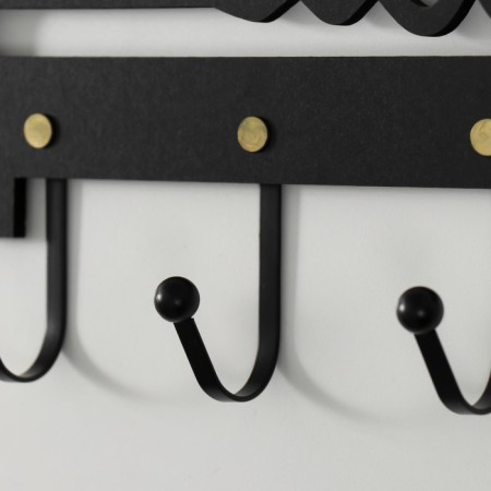 Decorative tree hooks "Key to home" Black, Mirror 4.5x40.5x14.5 cm-2