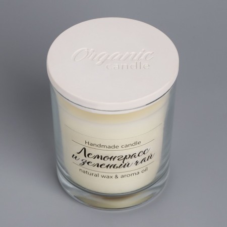 A candle in a glass flavored "lemongrass and green tea", 7x7 cm, 27 hours-5