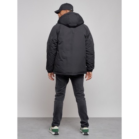 Winter male jacket, size 48, black color-3