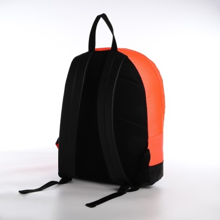 Backpack from textiles on lightning, Erich Krause, 1 pocket, coral color-3