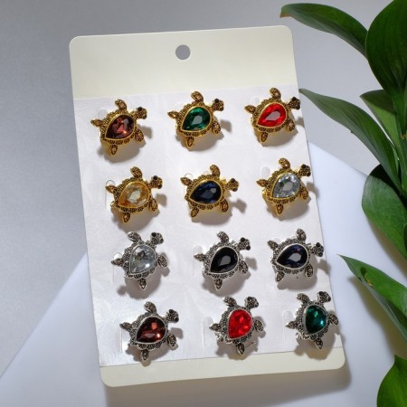Brooch "Turtle" openwork, color mix (indivisible packing 12 pcs., Price per pcs.)-1