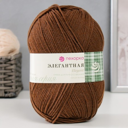 Yarn "Elegant" 100% merino wool 250m/100g (416-sv. In brown)