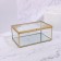 Great organizer for storage, with a lid, glass, with a mirror -bottom, 1 section, 17 × 10.5 × 7 cm, the color is transparent/copper