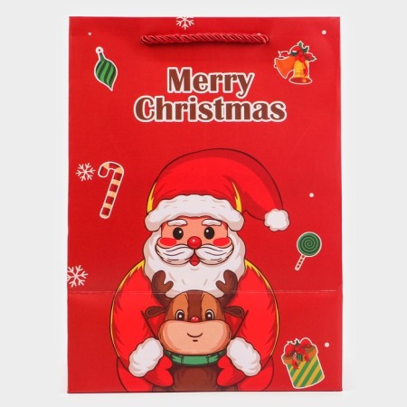 Gift package with the window "Santa Claus", 18 x 25 x 13 cm, red-1