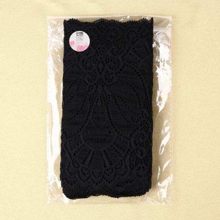 Lace elastic fabric, 185 mm × 2.7 ± 0.5 m, black color-3