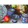 Sugar of Rishtan ceramics "Flowers", 1 l, blue