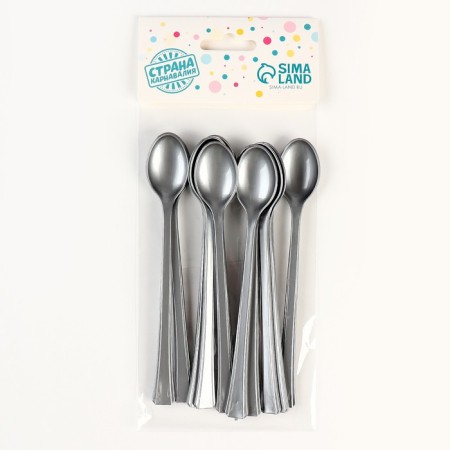 Tablespoons plastic, in a set 12 pieces, color silver-2