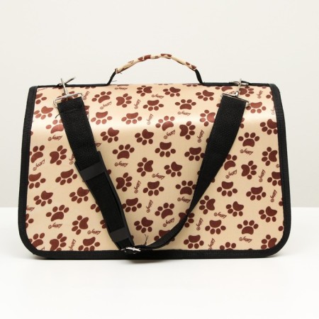 Bag - Animal Carriage "Happy" paws, beige, size m, 40 x 21 x 27 cm-2