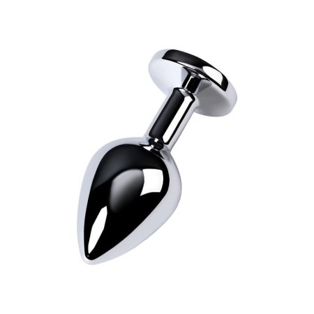 Anal plug with the Toyfa Metal rhinestone, silver, amethyst, 8 cm, d = 3.4 cm-2