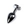 Anal plug with the Toyfa Metal rhinestone, silver, amethyst, 8 cm, d = 3.4 cm
