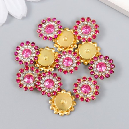 Decor for creativity Plastic "Fox Fuchsia Flower" set 12 pcs 1.4x1.4 cm-2