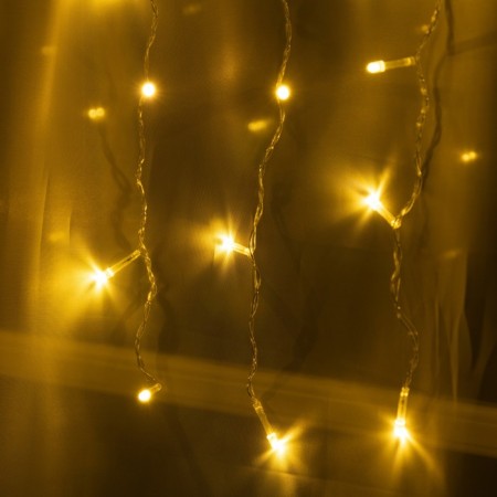 Garland "Curtain" 1.5 × 1 m, IP20, transparent thread, 180 LED, warm white glow, 8 modes, 220 V-1