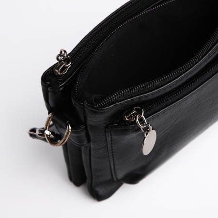 Bag Cross-Bodi with a zipper, black color-5
