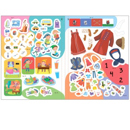 Activities with stickers. Set. 5+-5