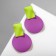 Earrings Metal "brightness" geometry, color-raspberry color