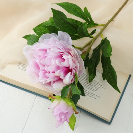 Artificial flowers "duo peony" 12x60 cm, lilac
