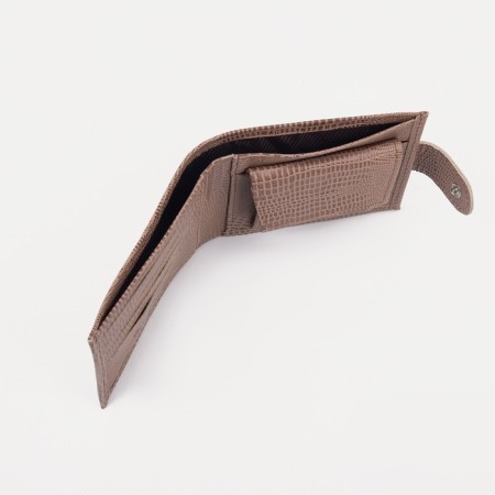 Women's wallet on the button, beige color-3