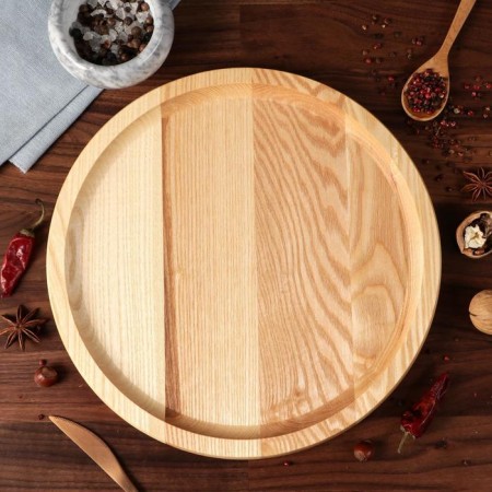 Menzhitsa wooden "Slavic", with a cutting board, D-30 cm, an array of ash