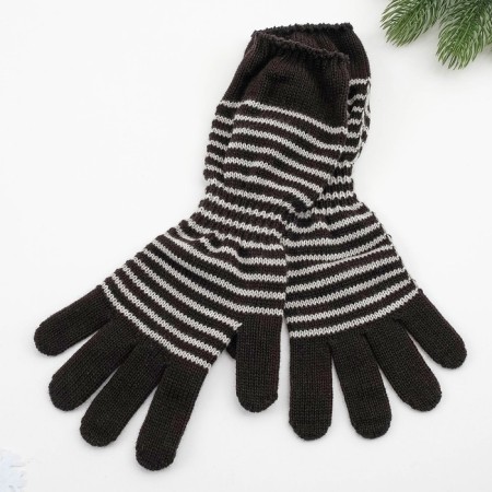 Female gloves, black color, size 18-1