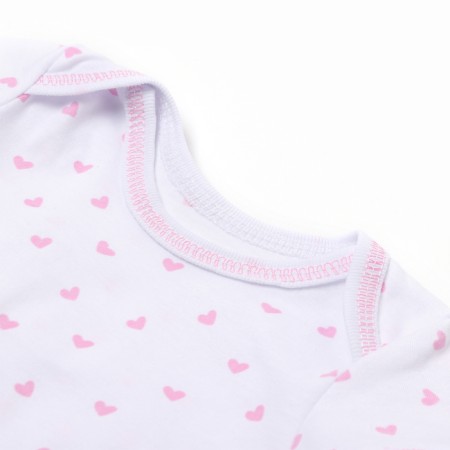 Body baby with short sleeve, white color/hearts, height 62-1