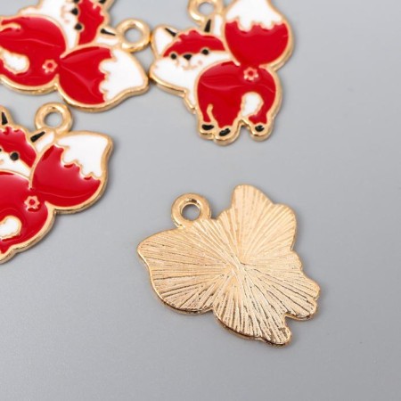 Decor for creativity Metal, enamel "Red Lisenok" 2x1.9 cm-1