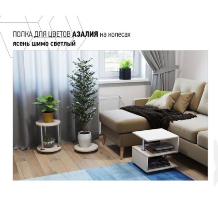 Shelf for Person-5 flowers, on wheels, ash shimo bright-2