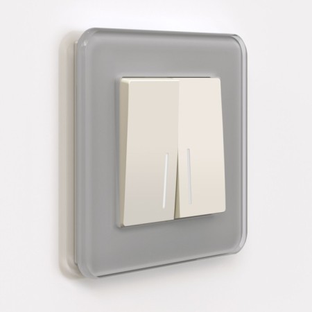 Switch W1120162, two -key, with backlight, ivori matte-1