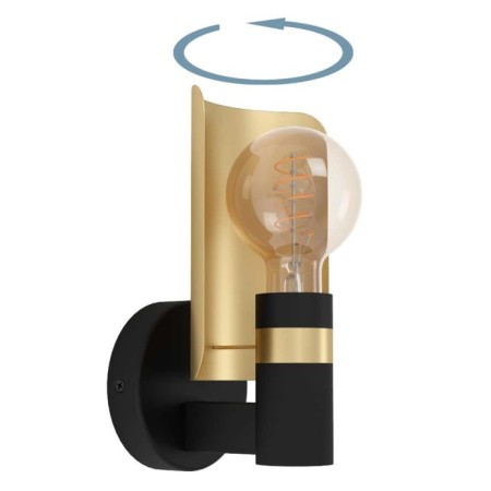 Bra Hayes, 1x40W, E27, Steel, Black, Golden-5
