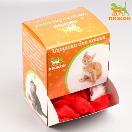 Mouse fur plane 6.5 cm, packaging 40 pcs, mix of flowers
