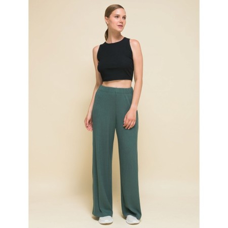 Female trousers, size XS, green color-1