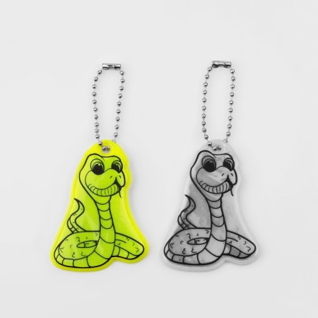 The reflective element "Snake", bilateral, 4.5 × 6.2 cm, color mix-4