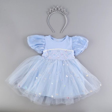 Carnival set "Stylish Princess": rim, blue dress, height 104-110 cm-4
