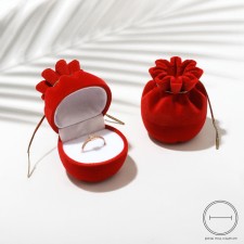 Velvet case for earrings/ring “Gift bag” 5.5 × 5, red color
