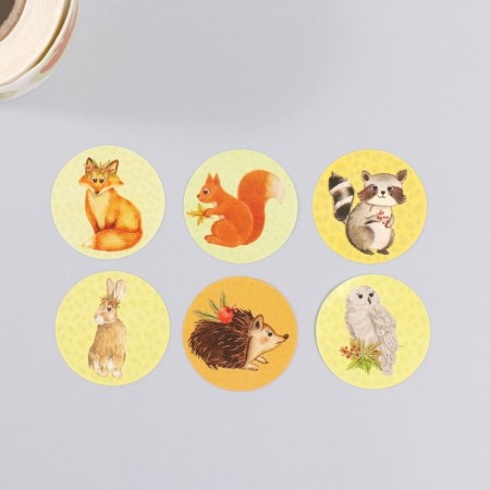 Stick Paper "Forest animals" d = 2.5 cm 252 pcs in the roll-3