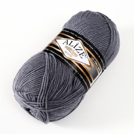 Yarn "Superlana Klasik" 25% wool, 75% acrylic 280m/100g (87 coal-gray)-1