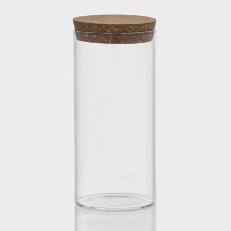 Glass Bank for bulk products with a Bellatenero cork cover "Classic", 800 ml, 8.5 × 19 cm
