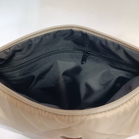 Melodia bag Latte quilted fabric-4